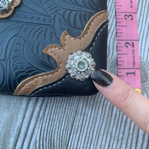 Boutique Wallet with Turquoise Stones and Cross - Picture 6 of 6